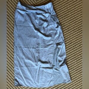 A&F silver midi skirt with knot, size SP